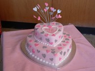Heart-shaped wedding cake
